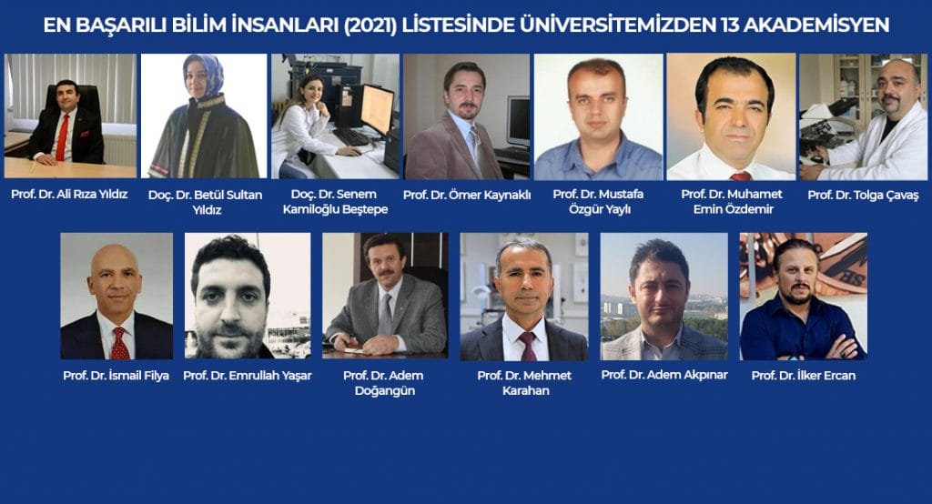 En başarılı bilim insanları listesinde BUÜ’den 13 akademisyen