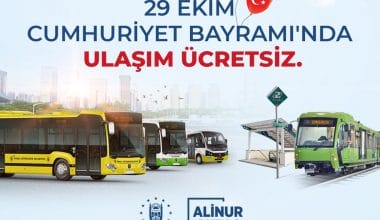 29 Ekim’de toplu ulaşım ücretsiz