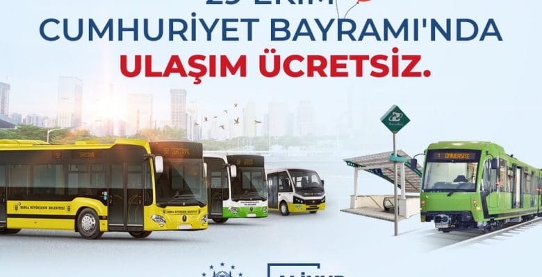 29 Ekim’de toplu ulaşım ücretsiz