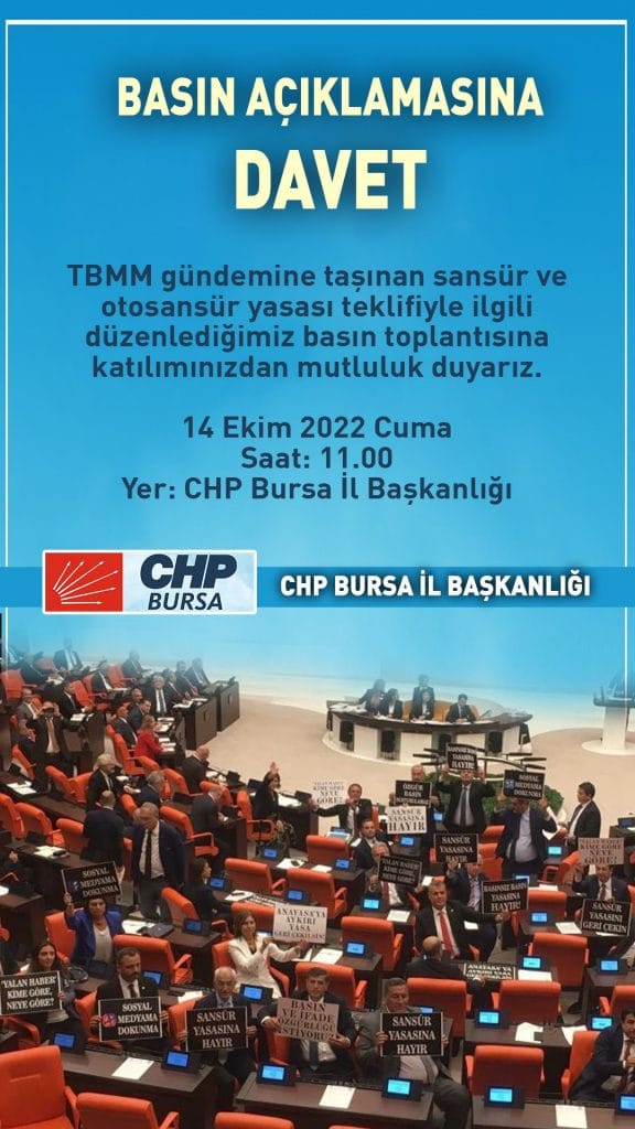 CHP’den ‘Sansüre Hayır’ Toplantısı
