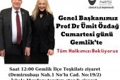 Ümit Özdağ Gemlik ve Bursa’ya Geliyor