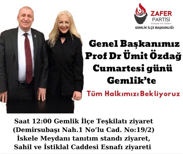 Ümit Özdağ Gemlik ve Bursa’ya Geliyor