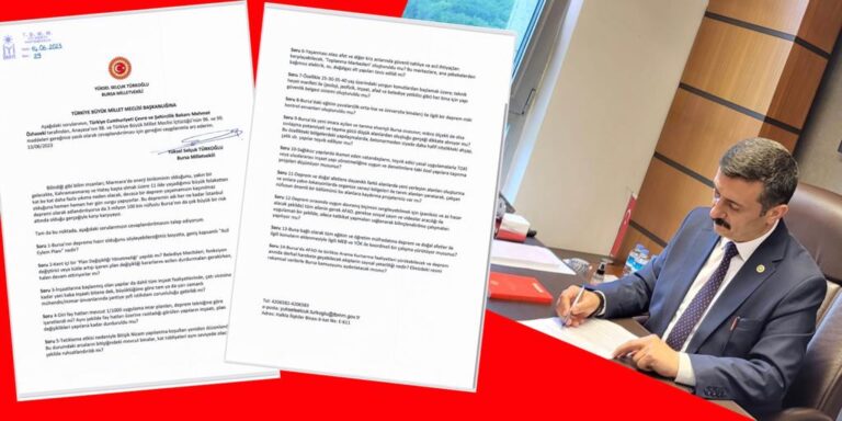 TÜRKOĞLU MECLİS’TE BURSA İÇİN DEPREM ÖNERGESİ VERDİ