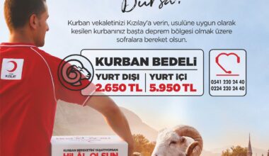 TÜRK KIZILAY BURSA İL MERKEZİ KURBAN BEDELLERİNİ AÇIKLADI