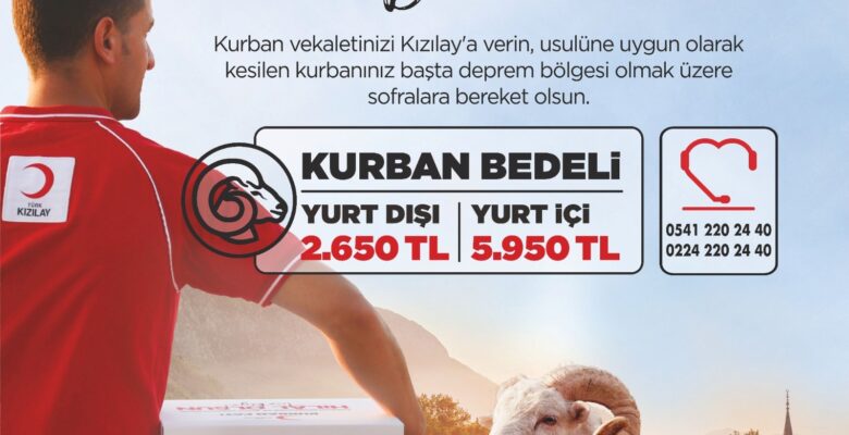 TÜRK KIZILAY BURSA İL MERKEZİ KURBAN BEDELLERİNİ AÇIKLADI