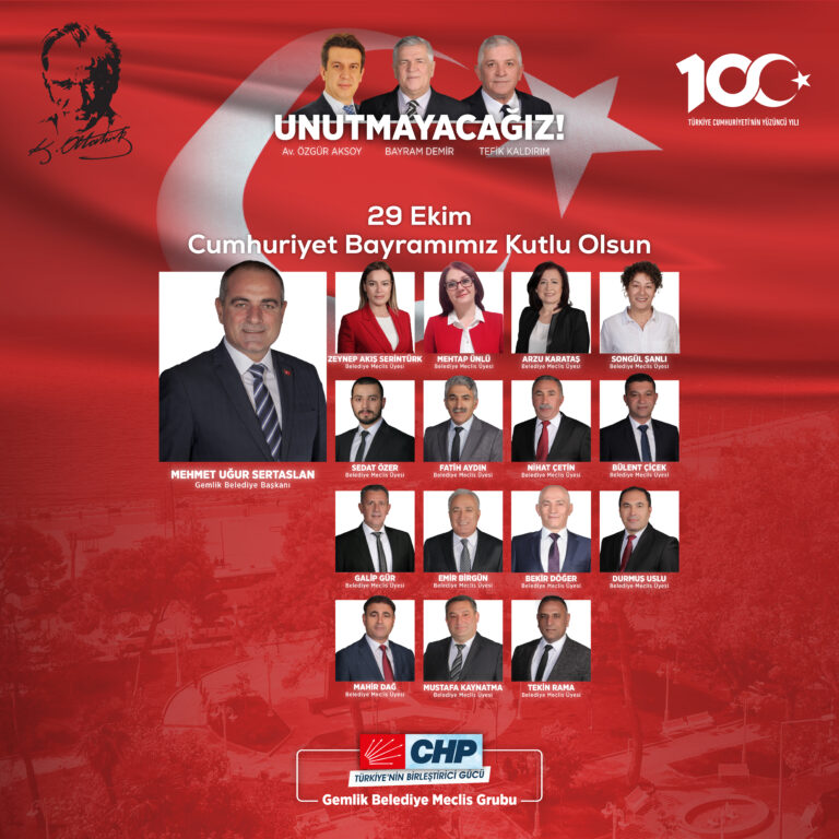 CHP Gemlik Belediye Meclis Üyelerinden 29 Ekim Mesajı