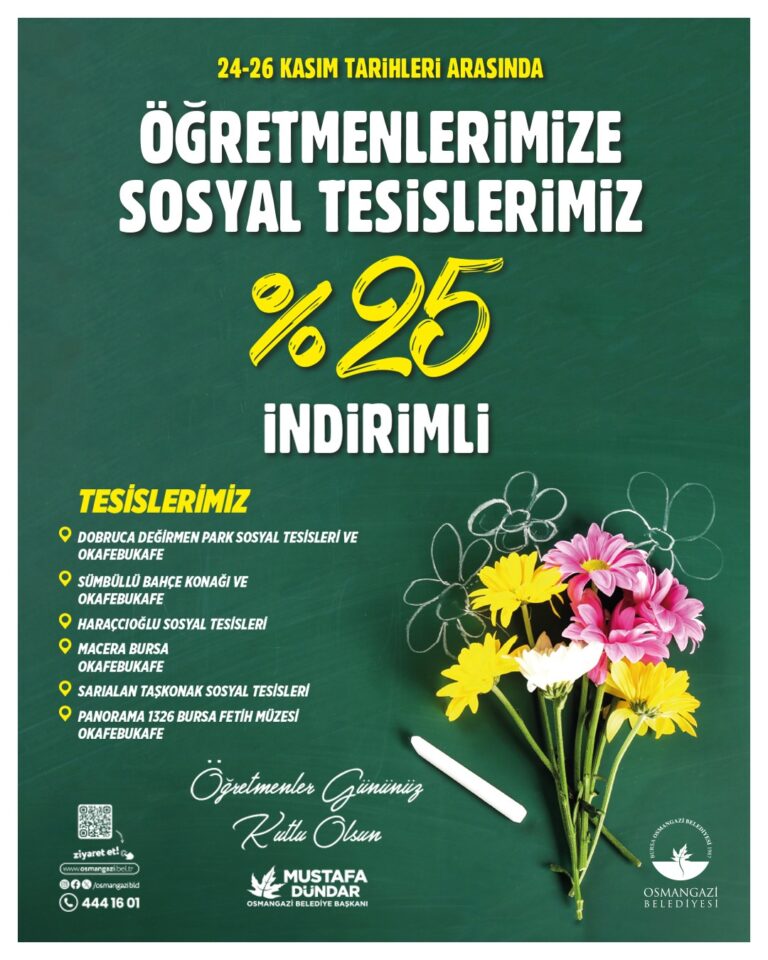 Osmangazi’den öğretmenlere özel indirim