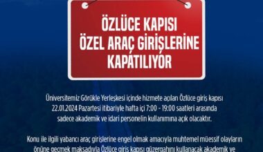 Özlüce kapısı özel araç girişlerine kapatılıyor