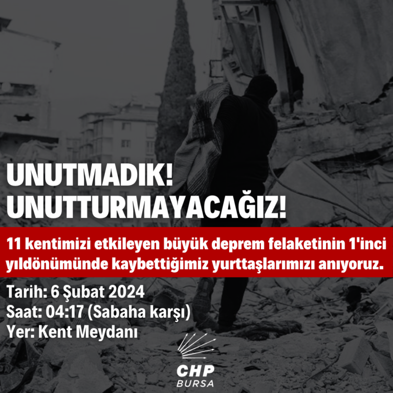 CHP Bursa Saat 04.17’de Kent Meydanında