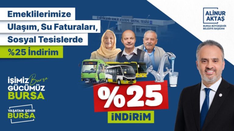 Başkan Aktaş, “Emeklilere, ulaşımda ve su faturalarında yüzde 25 indirim”