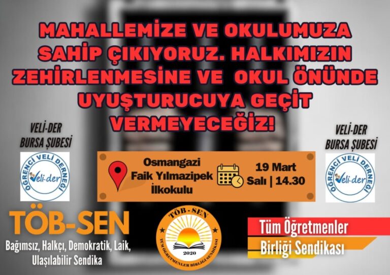 TÖBSEN, “Çocuklarımızın ve halkımızın zehirlenmesine izin vermeyeceğiz”