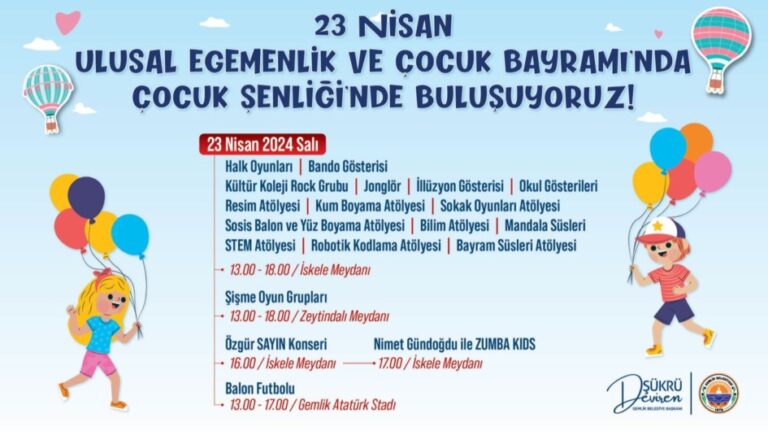 23 Nisan Gemlik’te de Dolu Dolu Kutlanacak