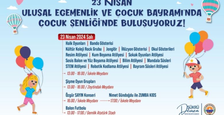 23 Nisan Gemlik’te de Dolu Dolu Kutlanacak