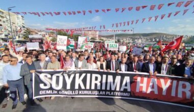 Gemlik’te Gazze’ye Destek Yürüyüşü Yapıldı