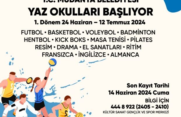MUDANYA BELEDİYESİ YAZ OKULLARI BAŞLIYOR