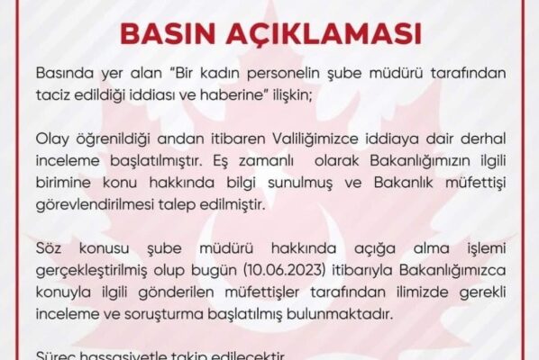 Tacizci Müdür Açığa Alındı