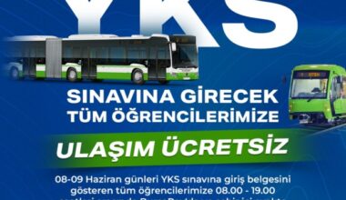 Üniversite adaylarına ücretsiz ulaşım