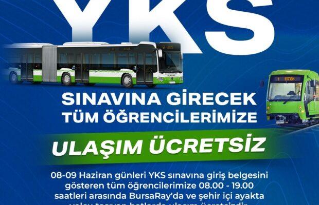 Üniversite adaylarına ücretsiz ulaşım