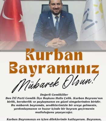 İYİ Parti Gemlik İlçe Örgütü Kurban Bayramınızı Kutlar…