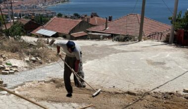 Doğalgaz hattını belediye ekipleri tamir etti
