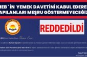 BAKAN TEKİN’İN YEMEK DAVETİNE TÖB SEN KATILMIYOR