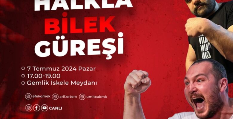 Gemlik’te Bilek Güreşi Şampiyonası
