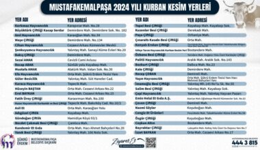 MUSTAFAKEMALPAŞA’DA KURBAN KESİM YERLERİ BELİRLENDİ