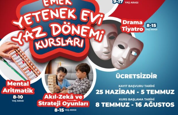 Emek Yetenek Evi’nde yaz dönemi kursları başlıyor