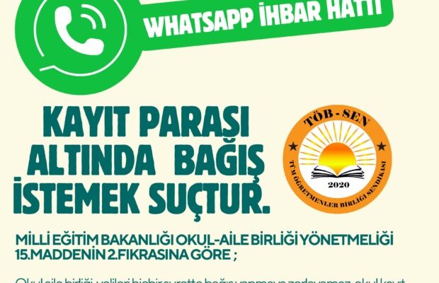 TÖB SEN WHATSAPP İHBAR HATTI KURULDU