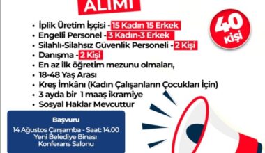 GÖL İPLİK FABRİKASI 40 PERSONEL ALACAK