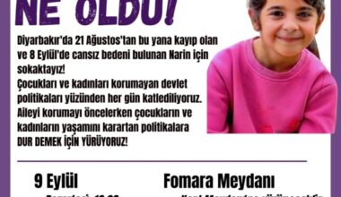 Bursa Kent Konseyi Kadın Meclisi Narin için Yürüyecek