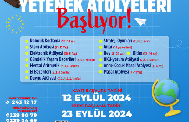 Çocuk ve Genç Yetenek Atölyeleri başlıyor