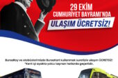 29 Ekim’de Toplu Ulaşım Ücretsiz