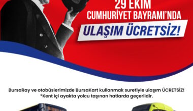 29 Ekim’de Toplu Ulaşım Ücretsiz