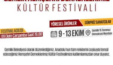Gemlik’te Hemşeri Dernekleri Kültür Festivali Bugün Başlıyor