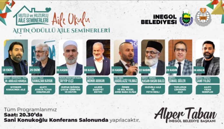 İNEGÖL’DE “AİLE OKULU” EĞİTİMLERİ BAŞLIYOR