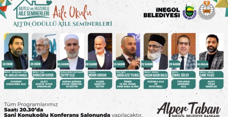 İNEGÖL’DE “AİLE OKULU” EĞİTİMLERİ BAŞLIYOR