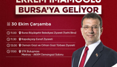 Ekrem İmamoğlu Bursa’ya Geliyor