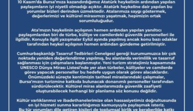 Büyükşehir’den kamuoyuna bilgilendirme