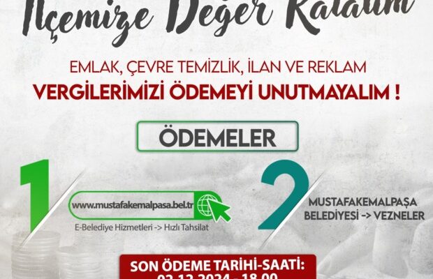 VERGİ ÖDEMELERİ İÇİN SON GÜN 2 ARALIK