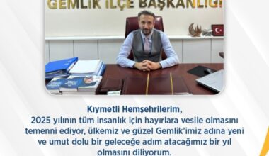 Ak Parti Gemlik’ten Yeni Yıl Mesajı