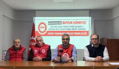 DİSK’ten Ültimatom; “Hukuksuzluğa Boyun Eğmeyiz, Başkanlarımızı Derhal Serbest Bırakın” DİSK’ten Ültimatom; “Hukuksuzluğa Boyun Eğmeyiz, Başkanlarımızı Derhal Serbest Bırakın”