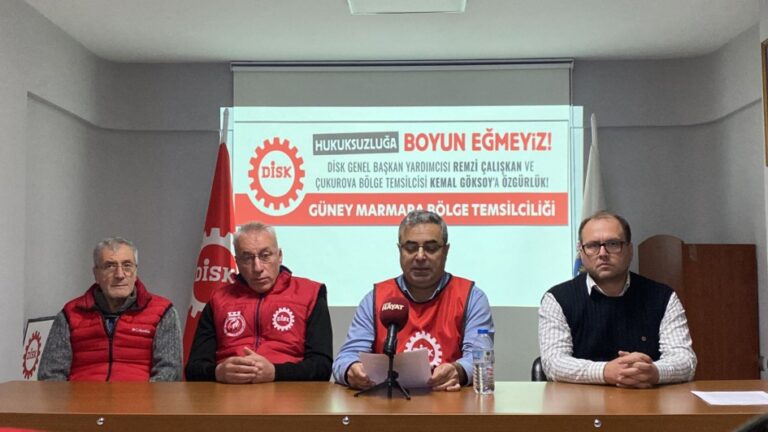 DİSK’ten Ültimatom; “Hukuksuzluğa Boyun Eğmeyiz, Başkanlarımızı Derhal Serbest Bırakın”