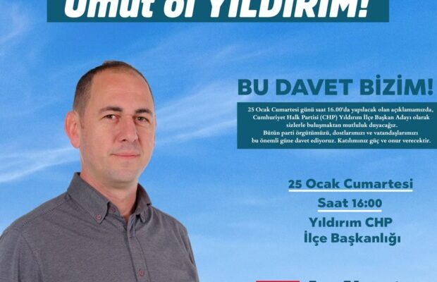 Avukat Ahmet Keskin CHP Yıldırım İlçe Başkanlığına Adaylığını Açıkladı