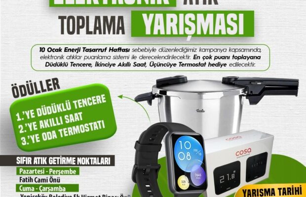 İNEGÖL BELEDİYESİ ELEKTRONİK ATIK TOPLAMA YARIŞMASI BAŞLADI