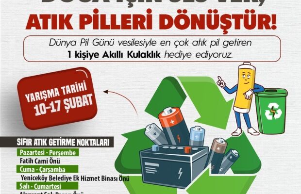 İNEGÖL BELEDİYESİ’NDEN ÖDÜLLÜ ATIK PİL TOPLAMA KAMPANYASI