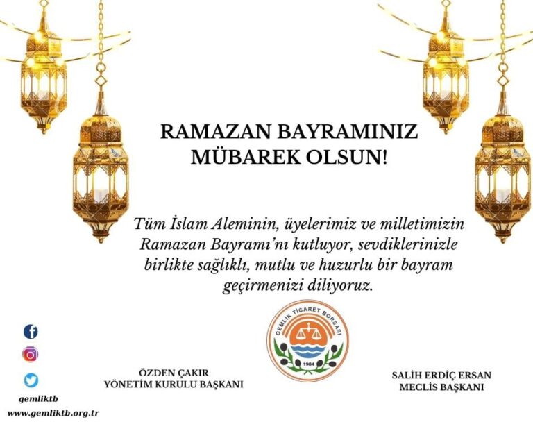 Gemlik Ticaret Borsası Ramazan Bayramınızı Kutlar
