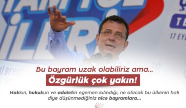 CHP Gemlik; “Hak ve Adaletin Yeniden Tesisi Umuduyla Bayramımız Kutlu Olsun”