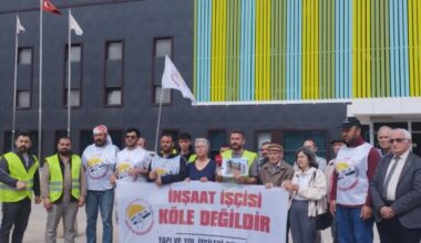 ÖDEMELERİNİ ALAMAYAN İNŞAAT İŞÇİLERİ 20 GÜNDÜR EYLEM YAPIYOR