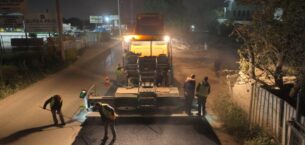 Büyükşehir’den Çalı-Kayapa yolunda gece mesaisi